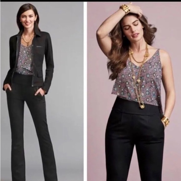 Cabi 3453 Spring Floral Scrollwork S Cami Blouse Top Purple Adjustable Straps - Picture 5 of 5